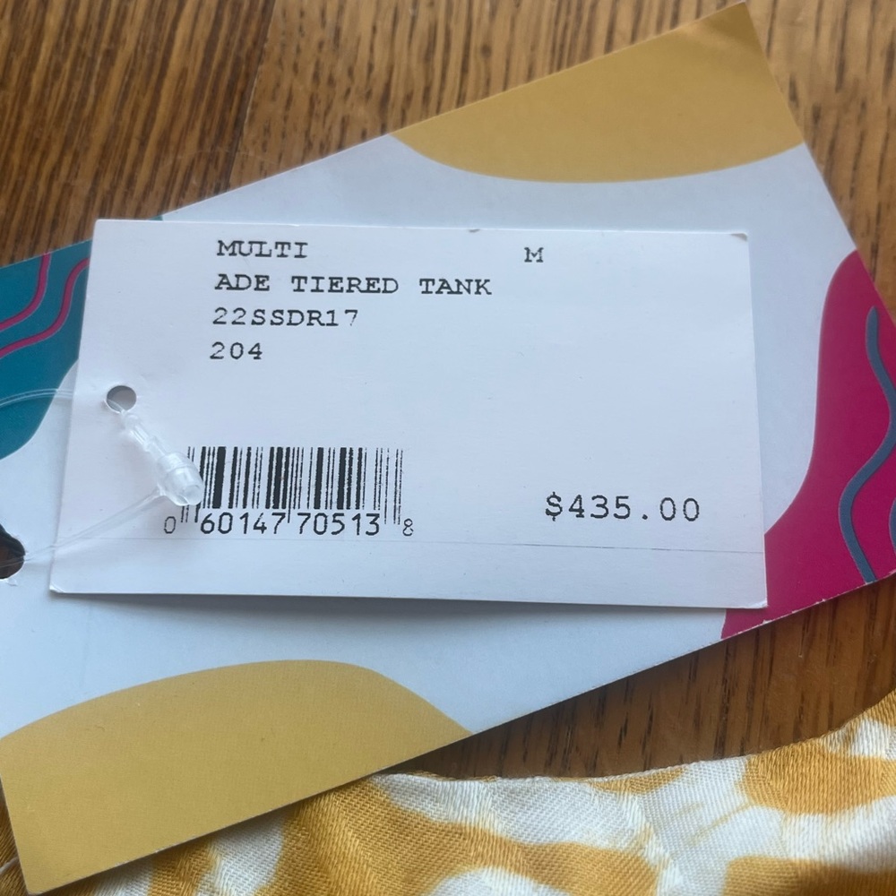 NWT BUSAYO Ade Spaghetti Strap Mixed Batik Tiered Dress Size M Front Pockets - Picture 9 of 12
